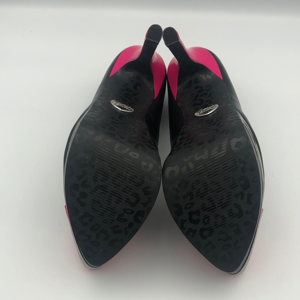 Betsey Johnson Carmindy Black and Pink High Heels Leather Upper NIB - Picture 7 of 15